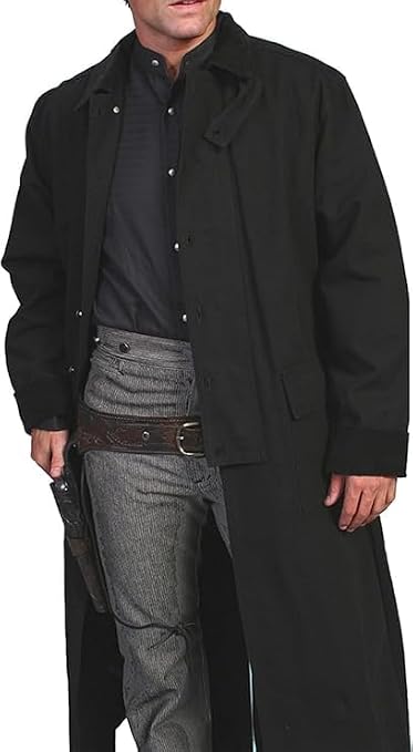 Men's Old Cowboy Long Duster Coat Western Full Length