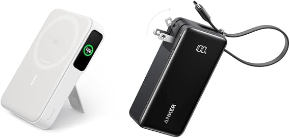 Anker MagGo Power Bank, Qi2 Certified 15W Ultra-Fast MagSafe-Compatible Portable Charger, 10,000mAh Battery 30W Max Compact Battery Pack, Travel Essentials for iPhone 15 Series, Galaxy, MacBook
