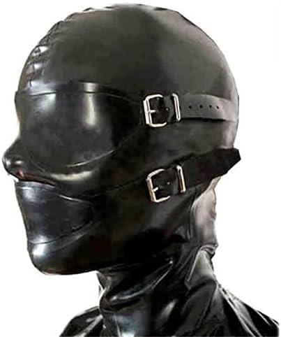 BERMEL Latex Hood Rubber HeadMask,Latex Head Cover,Back Zipper,Natural latex Handmade for Unisex Cosplay Club Wear