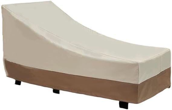 Heavy Duty Outdoor Lounge Chair Covers Waterproof With Air Vents And Handles For Patio Garden Furniture Protection Beige Coffee 198X90x84cm(198 * 90 * 84)