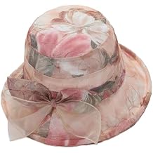Sun Hats for Women Lady Church Derby Dress Cloche Hat Fascinator Floral Tea Party Wedding Bucket Hat