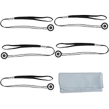 ChromLives 5 Pack Lens Cap Leash Lens Cap Keeper Holder with Microfiber Cleaning Cloth,Prevent Lens Cap Lost Compatible with DSLR SLR Camera Canon/Nikon/Sony/Panasonic/Fujifilm Camera and More