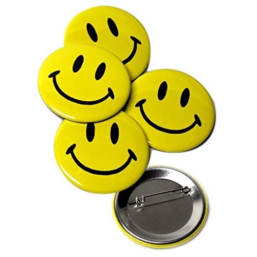 48 Mini Metal Smiley Smile Face Button Pins by Mini Smile Face Button