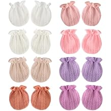 BQUBO Newborn Infant Toddler Mittens No Scratch Cotton Elastic Wrist Gloves Hypoallergenic for 0-6 Months Baby Boys Girls