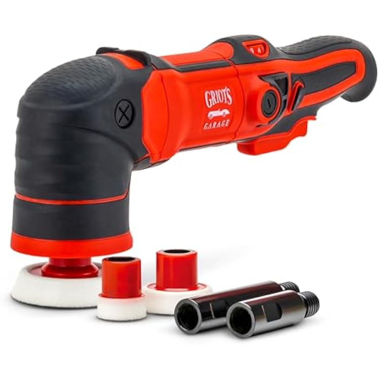 Griots Garage GR3 Mini Rotary Polisher, 700-Watt Small Polishing Machine for Spot Repair, Includes 1, 2, and 3 Backing Plates, 2 and 3 Shaft Extensions, 10918