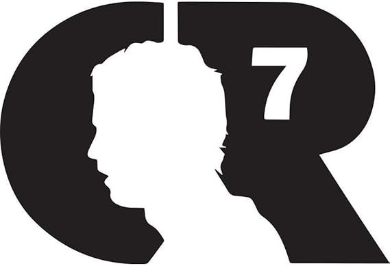 Cristiano Ronaldo CR7 Logo FC Sports 6" Wide Futbol Logo Custom Die Cut Decal - Black Color