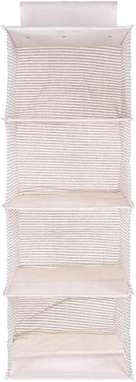 MINISO 4-Shelf Clothes Hanging Storage Foldable Wardrobe Closet Organizer, Grey