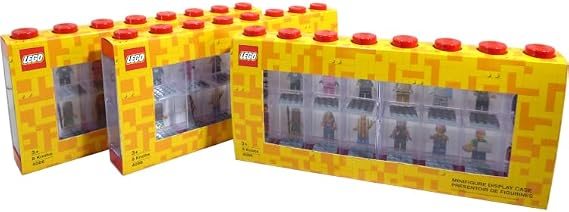 Room Copenhagen LEGO Minifigure Display Case (Large 3 Pack RED)