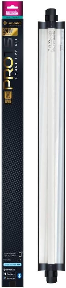 Arcadia LumenIZE Pro T5 UVB Kit, D3+ Dragon, 14% UV-B, 24 Watt Reptile Terrarium Vivarium Light Unit