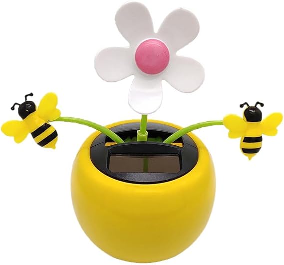 Solar Dancing Flower Sunflower Toys, Solar Dancing Ornament, Car Swinging Dancing Toy Car Windowsill Decoration Honey Bee Swing Toys Solar Power Kits