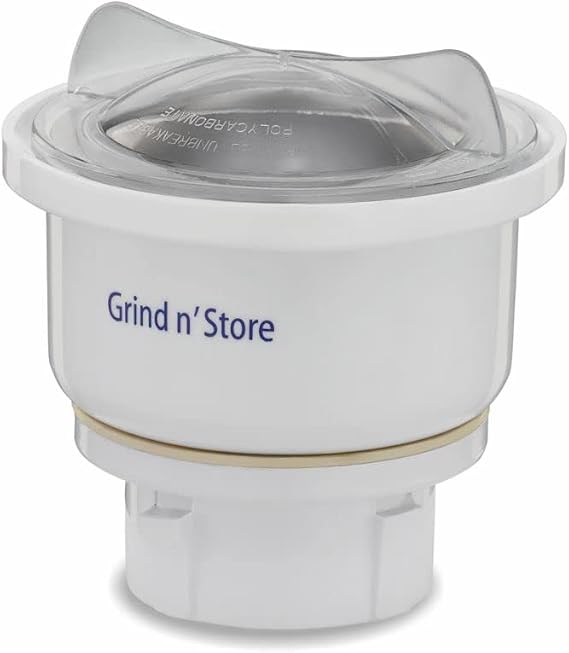 Preethi 0.4-Liter Grind n' Store Blue Leaf Chutney Jar,Silver