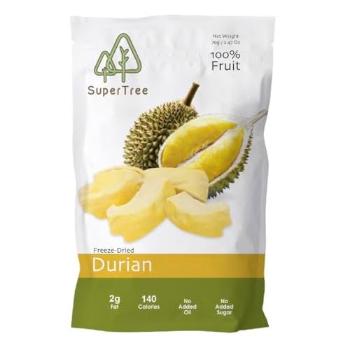 Premium Whole Freeze Dried Tropical Fruits, 100% fruits, natural 70g 2.5 oz, nothing else added. 1-pack, Durian