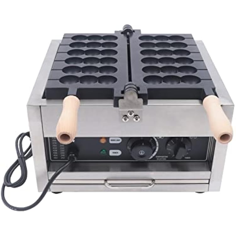 Commercial Electric Waffle Maker, 1400W 6 Grids Bubble Egg Waffle Maker Baking Machine, Nonstick Electric Waffle Pancake Baker For Restaurant, Home And Party, Time & Temperature Control