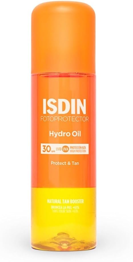 ISDIN Fotoprotector Hydro Oil SPF 30 (200ml) | biphasic sunscreen | promotes skin tanning effect | water resistant