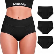 Bambody Bamboo Viscose Absorbent Period Panties, Period Underwear for Women and Teens - All-Day Long - Overnight Protection