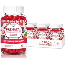 Lunakai USA Made 17-in-1 Prenatal Vitamins for Women with Iron & Folic Acid Delicious Daily Prenatal Gummies for Maternal Wellness Support - 6 Pack