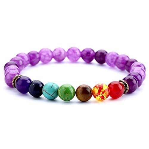 Men Women 8mm Lava Rock 7 Chakra Beads Chakra Bracelet Braided Rope Natural Stone Yoga Bracelet Bangle