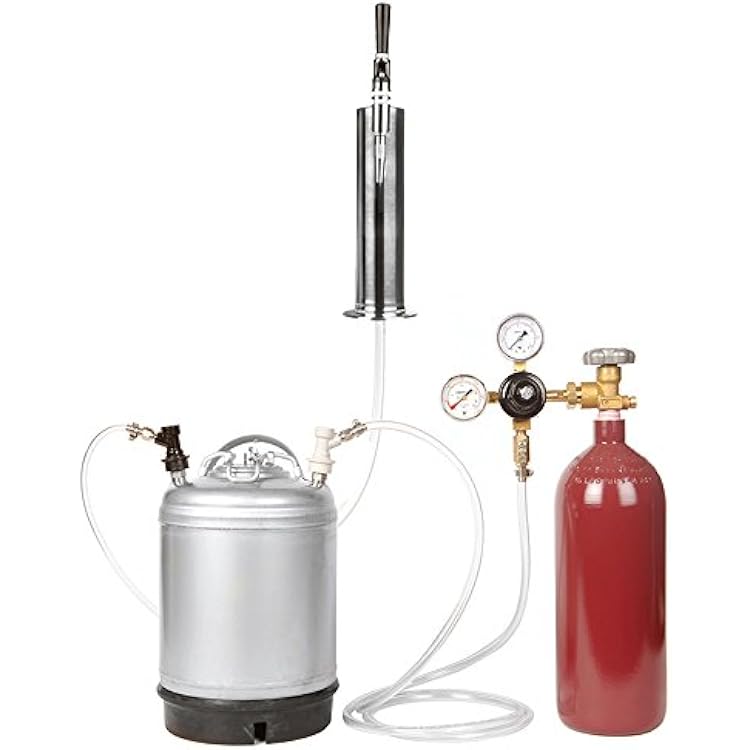 Nitro Coffee Cold Brew Coffee Keg Kit  with 2.5 Gallon Keg, Nitrogen Tank, Tap, and Accessories