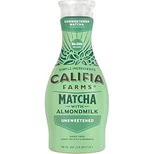 Califia Farms - Matcha Almond Latte, 48 oz, Dairy Free, Almond Milk, Plant Based, Vegan, Gluten Free, Non GMO, Green Tea