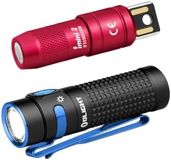 OLIGHT IMINI 2 EDC Rechargeable Keychain Flashlight 50 Lumens Compact and Portable Mini Bundle Baton4 Magnetic Charging Cable, IPX8 Waterproof for Home