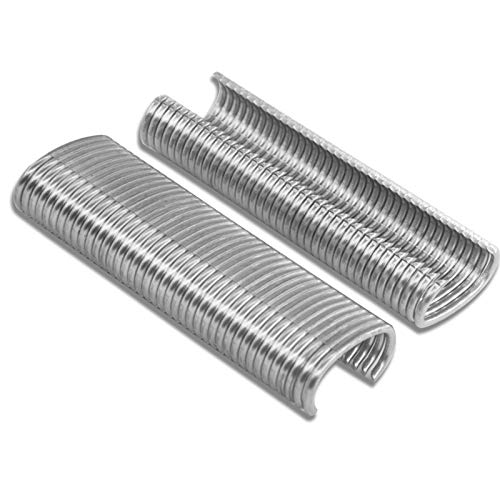 KIMSING - AC50 11 Gauge Zinc-Aluminum Alloy Hog Ring Staples, 1,600 PcsBox, 1 12 38.7mm Crown, C Type Staples for Gabion, Wire Cages, Fencing