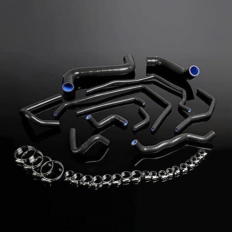 New Compatible For Subaru Impreza WRX/STi GDA/GDB EJ207 02-06 Silicone Radiator Hose Piping Clamps Kit Black 2003 2004 2005 Black