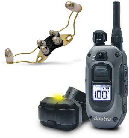 Dogtra 280X Remote Training E-Collar with Titanium Enhanced Contacts | 3-Dog Compatible, 1/2 Mile Range, Waterproof, 100 Levels, LED Light, Boost & Vibration, 10lbs+, Better Comfort & Connection