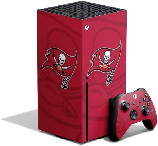 Skinit Decal Gaming Skin Compatible with Xbox Series X Bundle - Officially Licensed NFL Tampa Bay Buccaneers Double Vision Design