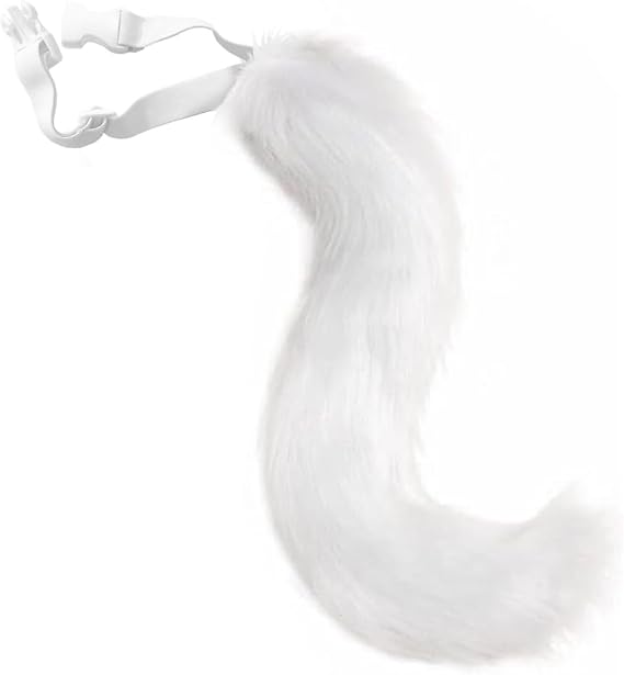 White Furry Tail, Faux Fur Fox Tail, Unicorn Tail, Cat Costume Accessories