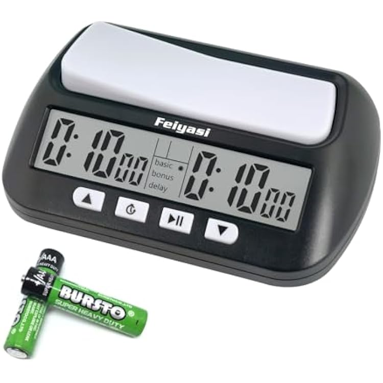 Digital Chess Clock Timer, Portable Digital Alarm Clock Board Game Timer, Having Basic, Reward, Delayed, and Timed Features, Suitable for Various Board Games, Including 2 AA Batteries