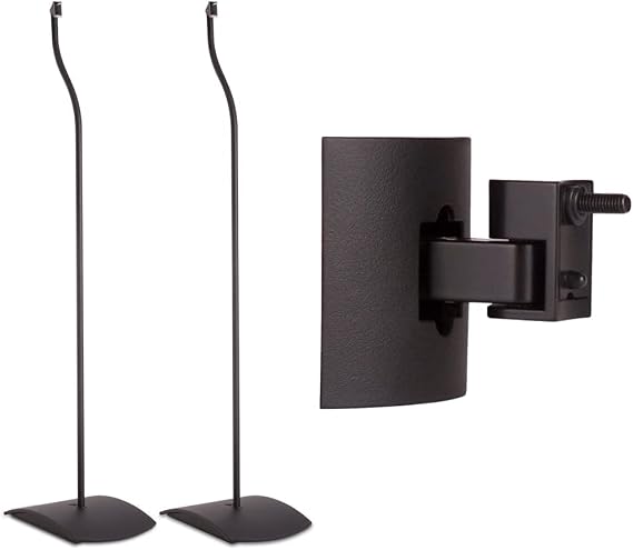 Bose UFS-20 Series II Universal Floor Stands (Pair of 2) - Black & UB-20 Series II Wall/Ceiling Bracket Black