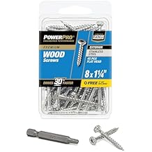 Power Pro Premium 305 Stainless Steel Wood Screws (#8 x 1-1/4") - 45pc