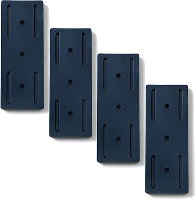 Self-Adhesive Desktop Socket Fixer, Adhesive Punch Free Socket Holder Cable Management Punch Free Surge Protector, Desktop Mountable Plug-in Socket Fixer Bracket Stand 4 pcs Blue