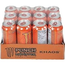 Monster Khaos Energy Drink  Juice, 16 fl oz Cans, 12 Count Pack EXP: 92026 DiscontinuedRare Khaos