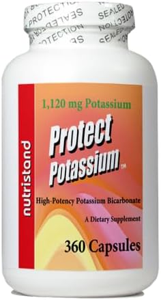 Protect Potassium 360 Capsules 1210 mg Serving - NutriStand High Potency Capsules. Pure Potassium Bicarbonate.