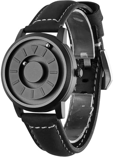 EUTOUR Mens Watches Stainless Steel Magnetic Watch Quartz Watch Business Casual Fashion Wrist Watches Stainless Steel Mesh Strap Black Watches Men 40mm
