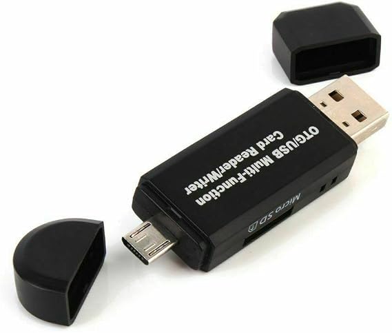 Micro USB OTG Adapter and USB 2.0 Portable Memory Card Reader for SDXC, SDHC, SD, MMC, RS-MMC, Micro SDXC, Micro SD, Micro SDHC Card and UHS-I Card