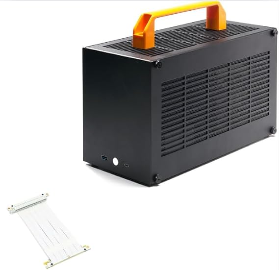 SGPC K49BL Black Mini ITX Case & SG01 18.5cm PCIe 3.0 X16 Riser Cable