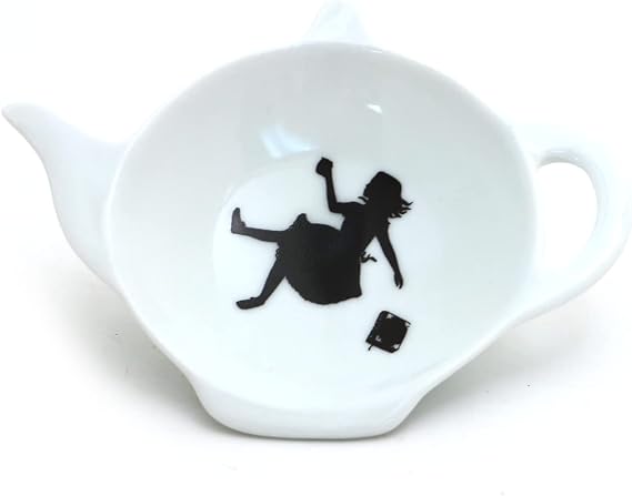 Alice's Adventures in Wonderland Teabag Holder, Teapot Shaped Tea Bag Dish - Lennymud by Lorrie Veasey
