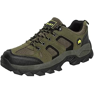 Mens Fashion Hiking Shoes Breathable Non-Slip Sneakers Hike Trekking Trails Work Shoe Lightweight Low Top for Outdoor Trailing Trekking Walking