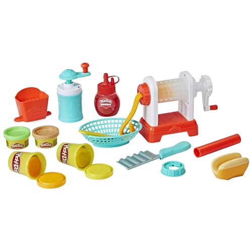 Play-Doh Kitchen Creations Spiral Fries Playset with 5 Cans of Modeling Compound Colors, Back to School Classroom Supplies, Play Food & Cooking Toys for Kids, Preschool Toys, Ages 3