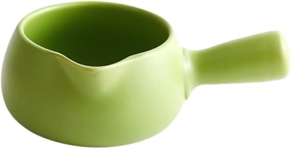 Pot, Single Serving Pot, Milk Pan, ih Pot, Milk Compatible, One-Handed Pot, Sauce, Enamel, Frying Pot, Baby Pot, Green Sauce, Ceramic Pot 33.8 fl oz 1,000 ml, Green