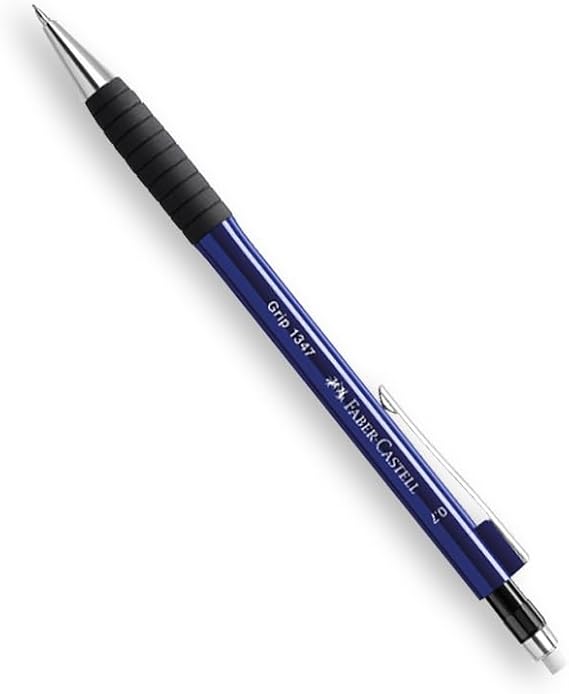 Faber-Castell Grip 1345/47 Versatil Kalem, 0.7 mm, Lacivert, Ergonomik Tutuş, Yaylı Uç, Uzun Silgi, Modern Tasarım