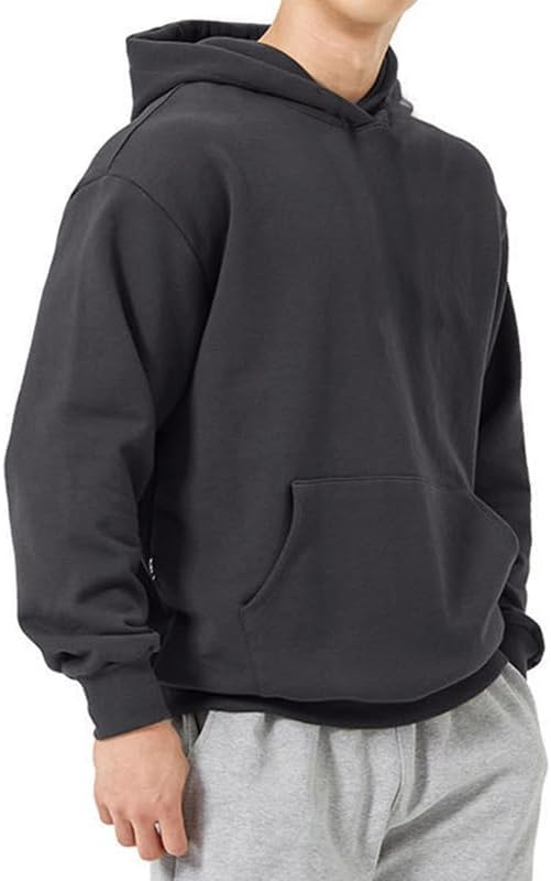 Men's Hooded Sweatshirt - Stylish and Comfortable Hooded Sweatshirt Solid Color Sweatshirt Men Basic