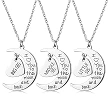 I Love You To The Moon and Back Women's Necklace for Daughter Sister,Heart and Moon Pendant Jewelry for Mom Grandma,Mother's Day Birthday Gifts for Women.