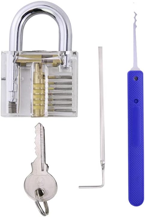 Beginner Lock Pick Practice Set, Transparent Lock Picking Kit (B KIT)