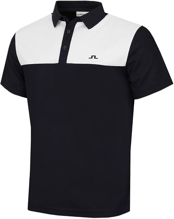 J.Lindeberg Mens Bert Colourblock Wicking Golf Polo Shirt