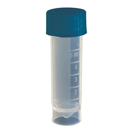 Corning SCT-5ML-S Self Standing Screw-Cap Tube with Blue Cap, Unassembled, 5ml Capacity, Pre-sterilized, Pack of 500