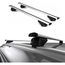 Universal Roof Rack Cross Bars - 42 to 56" Crossbars Fits Flush Roof Rail Cars & SUVs | Adjustable Aluminum Aero Bars for Rooftop, Luggage, Cargo Carrier, Canoe, Kayak, Bike, Size: 46" | Silver