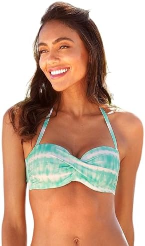 LASCANA Womens Tie Dye Bandeau Bikini Top